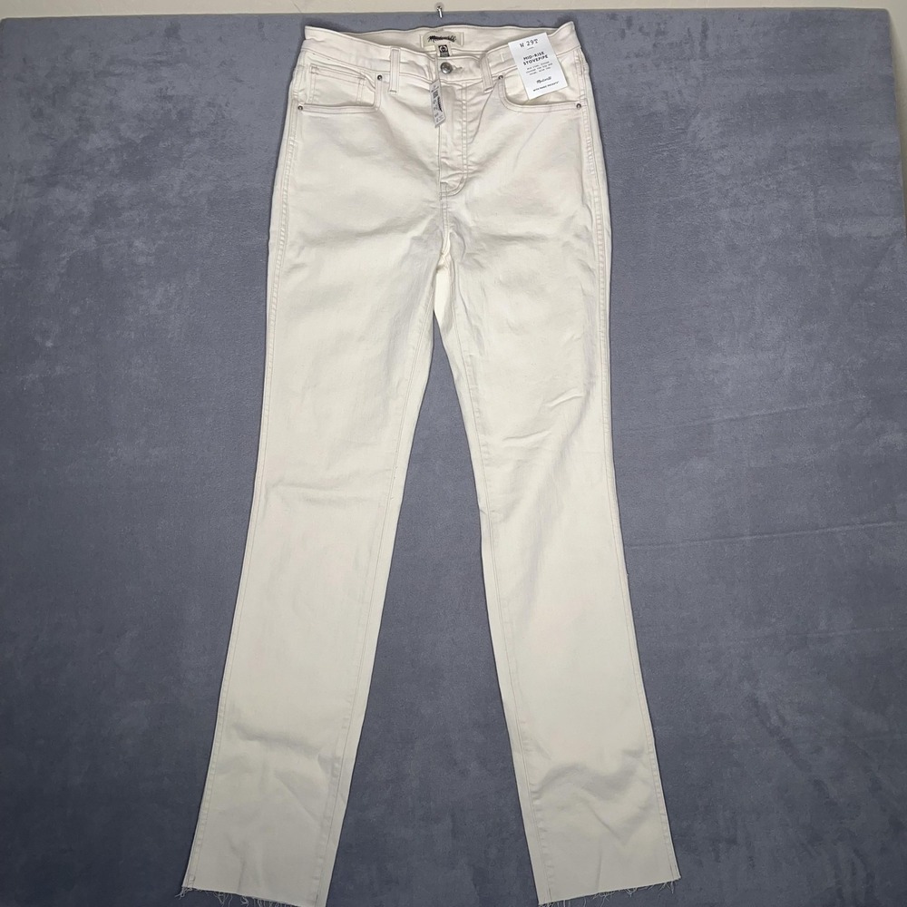 Madewell Mid-Rise Stovepipe Jeans Womens 29 Tall Vintage Canvas Raw Hem Denim